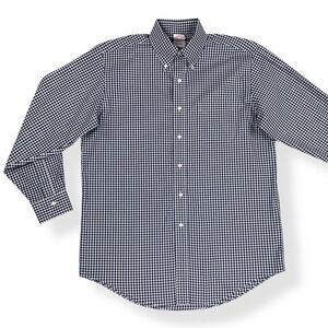 Brooks Brothers Shirt Mens 15 1/2-33 Blue Long Sleeve Check Madison Fit Button